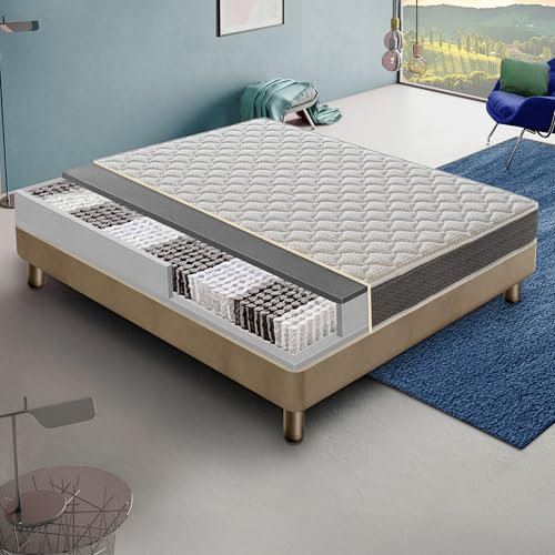 materassi e doghe Matratze mit gestepptem Memory Foam mit differenzierten Zonen - Zara-Modell - MyMemory - 100% Made in Italy (140x190)