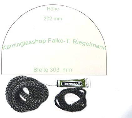 Kaminglas Sichtscheibe 4 mm, passend für Bruno mit Set 2