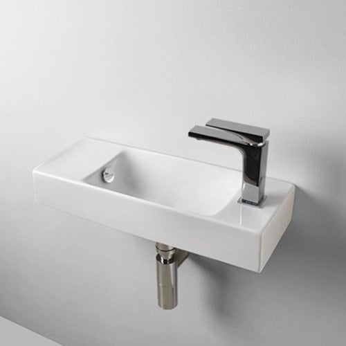 Lavandino Lavabo Lavamani Piccolo Sospeso Brick in Ceramica 54x20 cm