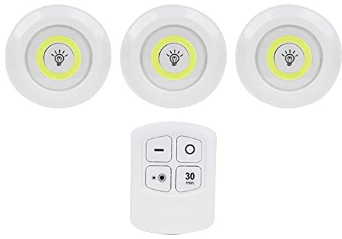 Garosa COB LED Night Light, 3Pcs Bedside Light LED Lights with Remote Control Battery Powered Wireless Led Puck Light Timing Dimming Night Lamp,Night Light