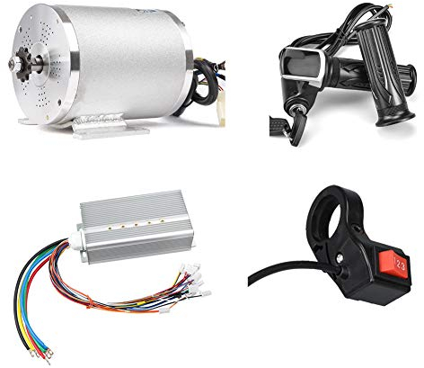 Moteur de Scooter électrique 48V 2000W Moteur d'entraînement Moyen Contrôleur sans balais DC 45A avec Interrupteur à 3 Vitesses à poignée d'accélérateur LCD pour vélo électrique Go Kart ATV