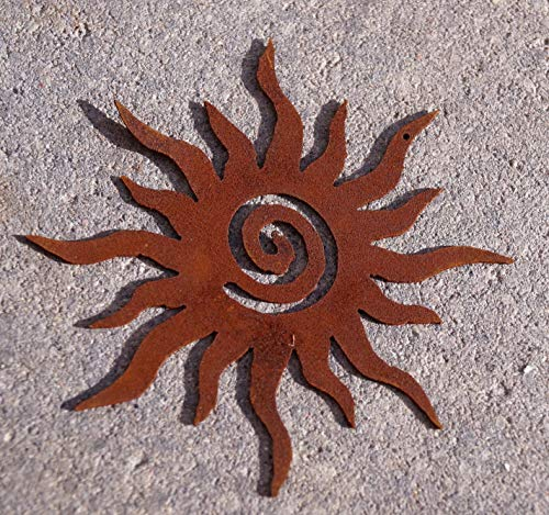 Rostalgie Edelrost Mini-Hänger zur Auswahl Garten Dekoration Fensterschmuck - 1 Stück (Metall, Sonne)