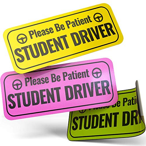 Auto-Magnet für Fahrer, reflektierendes Autoschild für Schüler, dekoratives Design, 3 Stück (Pink, Grün, Gelb)
