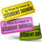 Auto-Magnet für Fahrer, reflektierendes Autoschild für Schüler, dekoratives Design, 3 Stück (Pink, Grün, Gelb)