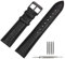 TStrap Uhrenarmband 19mm - Leder Armband Herren - Lederarmband Uhrenband mit Edelstahl Schwarz Dornschließe - 14mm 16mm 18mm 20mm 21mm 22mm 23mm 24mm