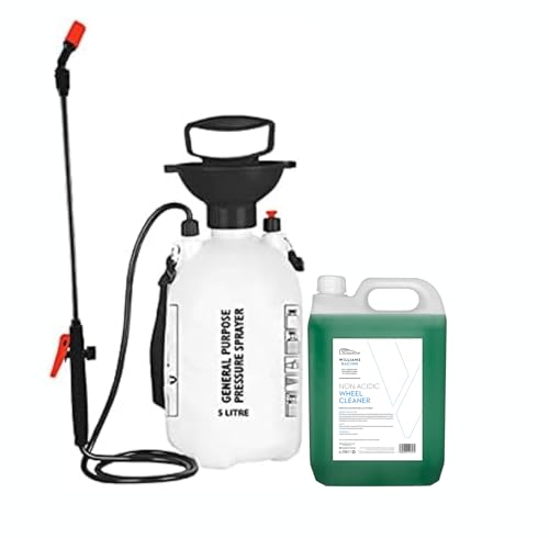 Williams Racing - 5L Non-Acidic Alloy Wheel Cleaner - with 5L General Purpose Pressure Sprayer