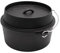 Grillfürst Dutch Oven ca. 7,5 Liter - stabil stehender Feuertopf mit flachem Boden ohne Füße, hitzebeständiger Gusseisen Topf, Deckel als Pfanne nutzbar, rund, DO 7,5