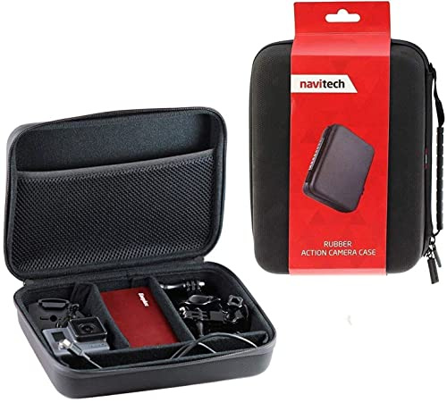 Navitech Black Action Camera Hard Case - Compatible With AKASO Brave 7 4k Action Camera