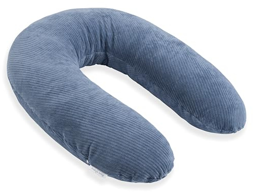 Baby's Only - Stillkissen XXL Sense - Schwangerschaftskissen zum Schlafen - Seitenschläferkissen mit Bezug - Komfortkissen Erwachsene - Vintage Blue - 160 cm