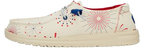 Hey Dude Wally Sox Stitch - Zapatos Estilo Mocasín para Hombre | Cordones elásticos, sistema fácil de poner, cuello de tobillo acolchado, plantilla de espuma extraíble, suela flexible