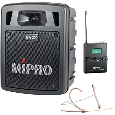 Mipro MA-300 Mobiles Beschallungssystem 823-832 MHz + ACT32T Taschensender + MU23 Headsetmikrofon