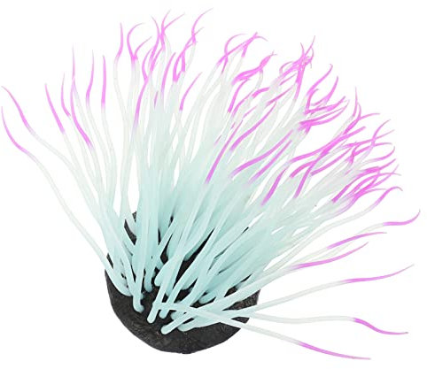 Cabilock Anemone marino, piante artificiali, piante acquarie, in silicone, per acquari, paesaggi, decorazione incandescente, in plastica, per sushi, per serbatoio di pesce, accessorio viola