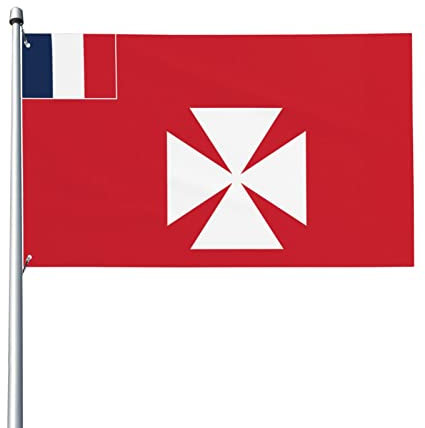 Drapeau de Wallis et Futuna (1910-1974) Drapeau 3x5 Pieds Patio Jardin Pelouse Bienvenue Décoration Bannière Intérieur Accueil Fête Drapeaux