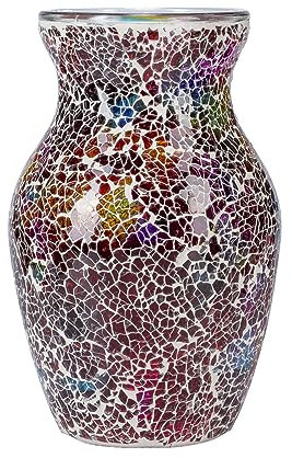 ZHIPINHUI Mosaik-Glasvase, Dekoration, modern, mittelgroß, Mosaik-Blumenvase für Schlafzimmer, Wohnzimmer, Küche, Büro, Hochzeit, einzigartiges Geschenk, 20,3 cm hoch