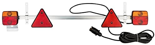 AUTOLIGHT 24 Stangenleuchte Rückleuchten Set mit 7,5 Meter Kabel 7-poliger Stecker Anhängerbeleuchtung mit ausziehbarer Teleskopstange Traversenleuchte für Anhänger