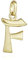 NKlaus Kettenanhänger Buchstabe F 333 Gelb Gold 8 Kt teilmatt 14x10mm Alphabet Amulett 13299