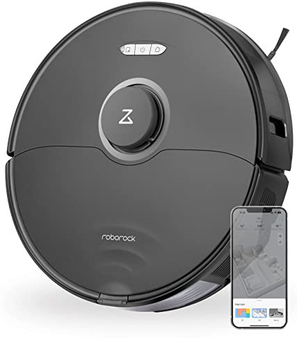 roborock S8,Robot Aspirador con Evitación de Obstáculos Reactive 3D,Cepillo DuoRoller,6000 Pa,Navegación LiDAR,Control por Voz App (Negro)