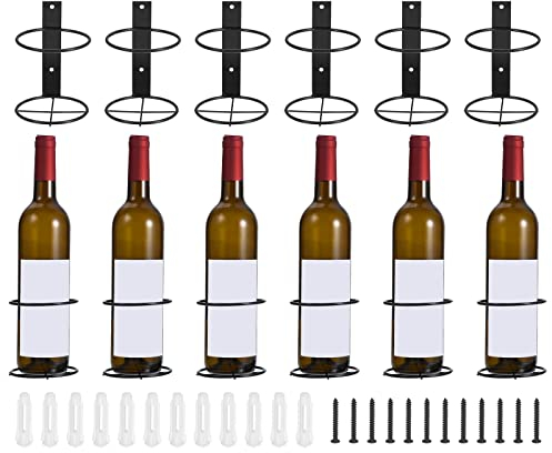 sourcing map Spiral Wine Wall Holder 12 Pcs, Metal Wine Bottle Display Holder, Wine Bottles Display Wall Storage Shelf -for Kitchen Bar Wall Decor Black Upward