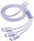 XMSJSIY Câble de charge rapide USB vers USB C 66 W 6 A Répartiteur 3 en 1 USB mâle vers type C mâle chargeur/câble de données pour téléphone portable, tablette et plus - 1,5 m