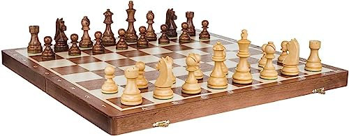 Chess and Games Shop Muba Wooden Tournament Chess Set - Staunton St. Chessmen - European (21 - 52cm) - Brown Wood - 1-2 Players - Age 8+