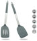 ZAIGON Juego de 2 robustas espátulas de silicona antiadherente - Resistentes al calor y sin BPA - Utensilios de cocina ideales para pescado, huevos y tortitas (Gris)