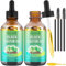 ZecRek 2 Bottles(4fl.oz) Jamaican Organic Black Castor Oil,100% Pure Cold Pressed Castor Oil for Hair,Skin,Body,Face,Nail,Thicker Eyelash Growth Serum to Grow Lashes,Hexane Free Unrefined Glass Bottle