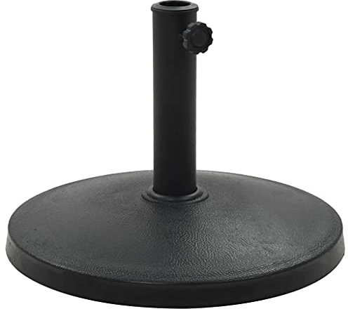 LAPOOH Socle Rond de Parasol Polyrésine 10 kg Noir,Pied De Parasol,Pied De Parasol Lourd,Pied De Parasol sur roulettes