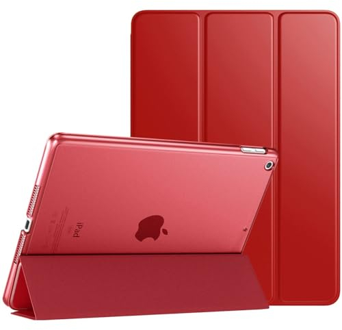 TiMOVO for iPad 10.2 Case iPad 9th Generation 2021/ iPad 8th Generation 2020/ iPad 7th Generation 2019 Case,Slim Translucent Hard PC Protective Smart Cover with Stand for iPad 10.2 Inch, Red