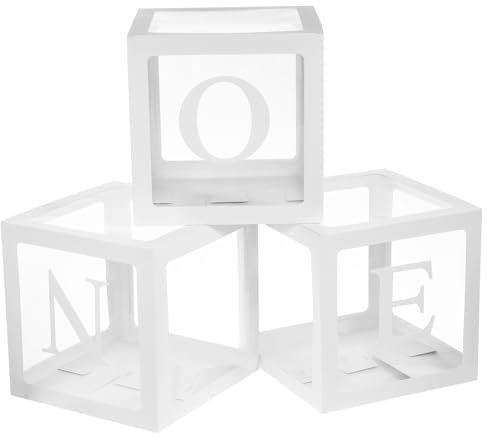 VICASKY 1satz Geburtstag Balloon Box Dekorative Boxen Für Babyparty Neutraler Stil Enthält One -buchstaben Für Kreative Feiern Ohne Ballons
