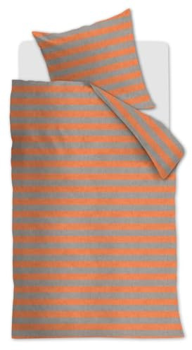vtwonen Bold Stripe bettwäsche-Set 2 TLG. - 135x200 - Peach - Baumwolle - mit Reißverschluss