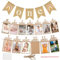 Foto Banner 1. Geburtstag und Deko Set - Sackleinen Banner für 1 bis 12 Monate Baby Ersten Geburtstag Fotogirlande - Geburtstagsdeko Junge Mädchen, Hängende Foto Wanddekoration Party Dekor