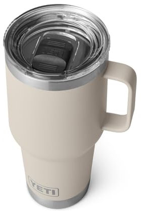 YETI Rambler 30 oz Travel Mug, Stainless Steel, Vacuum Insulated with Stronghold Lid, Cape Taupe