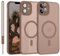 YUANDMI iPhone 12 Hülle mit MagSafe, Hanyhülle iPhone 12 Magnetisch Matte Touch Kameraschutz, Anti-Gelb rutschfest Kratzfest Schutz Stoßfest Hülle für iPhone 12 Braun