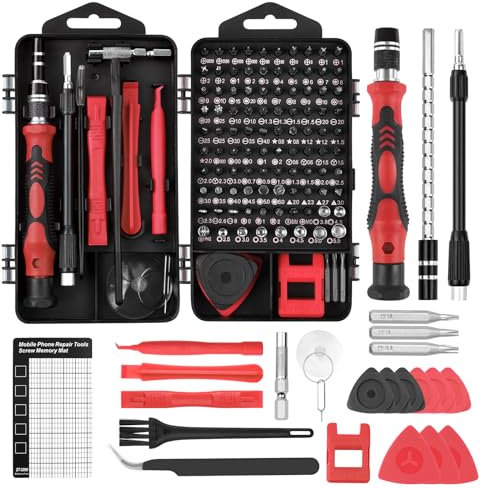 OSDUE 124 en 1 Destornilladores Precision Kit, Profesionales Juego de Destornilladores de Reparación, Kit Multipuntas de Destornilladores Magnéticos Portátil para Teléfono, Gafas, Portátil, Reloj