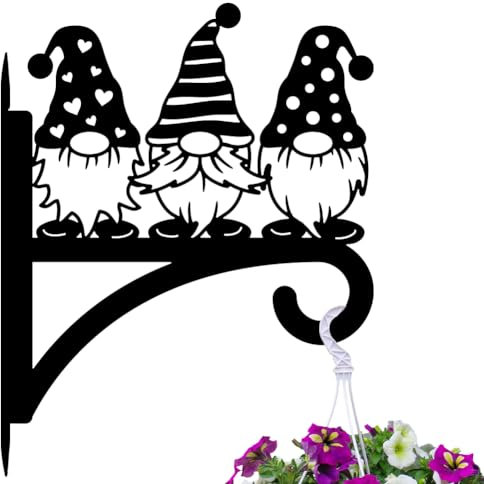 peacoblue Iron Plant Hangers Hooks Large 30x38cm for Outdoor Indoor Hanging Plants Flower Fern Pots, Lantern, Bird Feeder, Weather Resistant Metal Wall Brackets Holder for Porch, Garden, House(Dwarf)