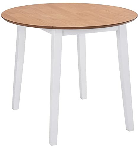 Iiaky Klappbarer Esstisch Rund MDF Weiß Esstisch Zum Ausziehen ESS Tisch