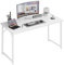 Grandder 120 cm Computer Desk, Home Office Desk Study Writing Kid Table, Simple PC Work Desk, Adjustable Feet, White