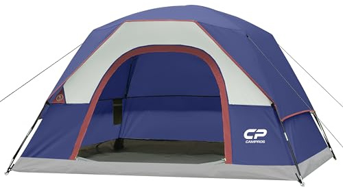 CAMPROS CP Campingzelt Familienzelt Wasserdicht Kuppelzelt mit Moskitonetz & Belüftung, Schnellaufbau Outdoor Zelt für Camping und Familie