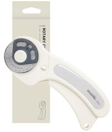 KEARING 45mm Rotary Cutter for Fabric, Precision Cloth Cutting Tool with SKH-9 High-Speed Steel Blade and Safety Guard for Sewing, Quilting Arts and Crafts