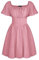 SCARLET DARKNESS Women's Cottagecore Dress Puff Sleeve Corset Dress Lace-up Front Casual Mini Bubble Dresses Light Pink XXL
