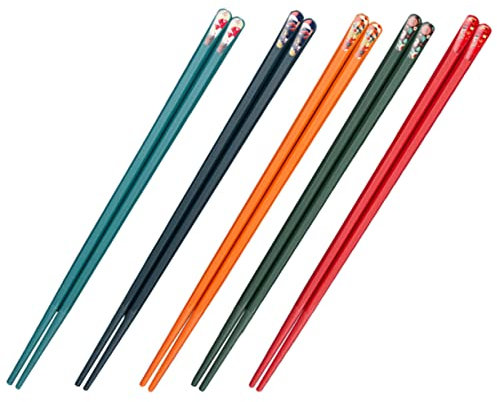 TOPBATHY 5 Paires Baguettes En Alliage Baguettes Pliables Porte- Ghibli Collation Doigt Gadgets Japon Réutilisables De Cuisine Cuspides