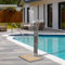 Probility Gartendusche gebürstetem Edelstahl 304, mit Einhebelmischer, Überkopfdusche, Fußdusche und Handbrause, mit WPC-Bodenplatte für Garten, Pool und Außenbereich