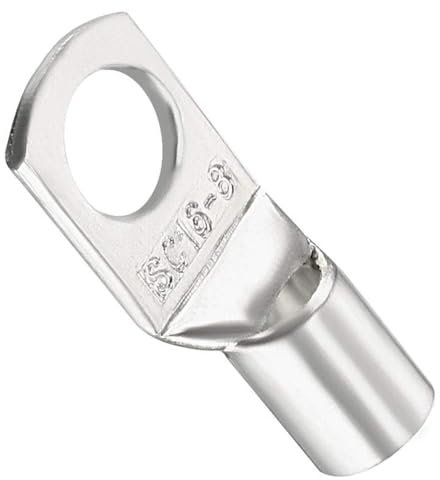 TA-VIGOR 100Pcs Copper Wire Lug, 6 AWG SC16-8 Cable Lugs Bolt Hole, Battery Cable Ends Eyelets Crimp Tubular Ring Terminals Connectors for Boat Car Electric Auto