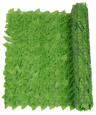 Künstlicher Efeu Sichtschutz - Outdoor Garten Sichtschutzzaun | Künstlicher Heckenzaun mit üppigen grünen Weinblättern, wetterfest & UV-beständig, ideal für Terrasse, Balkon, Hinterhof und