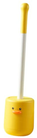 IMIKEYA Brosse WC Silicone Canard avec Support Base Pratique Manche Long Confortable Nettoyage Et Gain De Place Brosse Toilette Murale Ou Sol pour Salle De Bain Maison