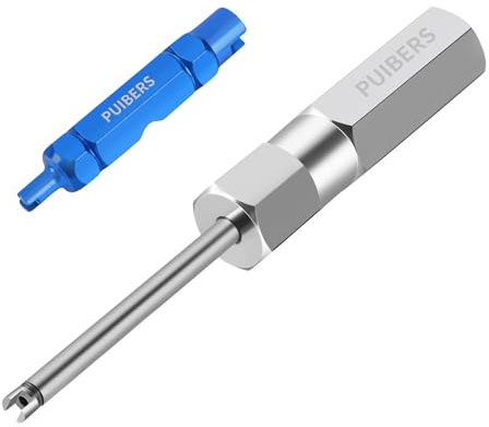 PUIBERS 2-Pcs Valve Core Removal Tool Kit,Presta Valve Core and Stainless Steel Schrader Valves Removal Tool for Car,Bike,Motorcycle,Truck Maintenance