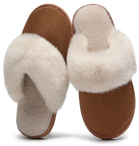 Donpapa Pantofole Donna Uomo Invernali Peluche da Casa in Effetto Camoscio | Ciabatte Invernali Calde Casa, Morbide & Comode Slippers, Antiscivolo, Interno e Esterno