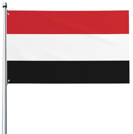 Bandiera yemenita. Bandiera da giardino per esterni, 0,9 x 1,5 m, in poliestere con stampa vivida, facile da appendere per patio, feste, campeggio