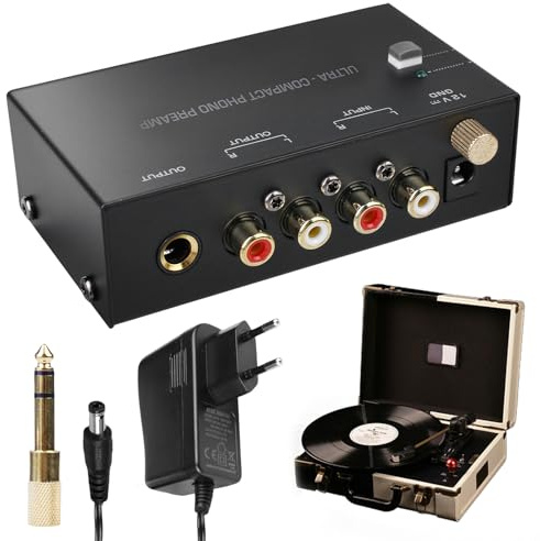 Préampli Phono, Préamplificateur Phono, Préampli Pour Platine Vinyle Phono, Préampli De Platine Vinyle Avec Stéréo Rca, Sortie Rca, Préamplificateur Phonographe Audio Stéréo Pour Tourne-Disques Vinyle