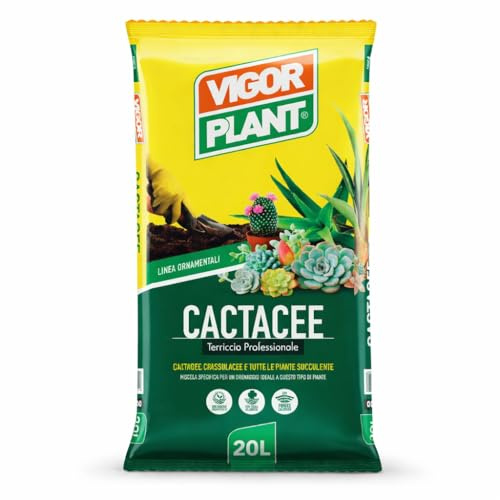 20 Litri di Terriccio per Cactacee e Piante Grasse – Substrato Drenante con Pomice Calibrata, Torba Irlandese e Concime NPK, Pronto Effetto